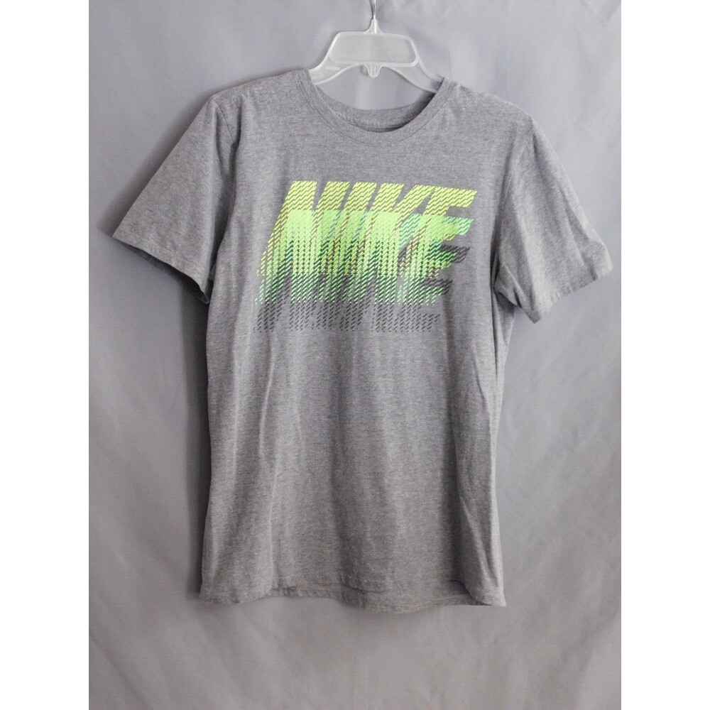 Nike T-Shirt Men's Gray & Green's Nike Tee Athletic Cut Shirt Size Medium